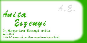 anita eszenyi business card